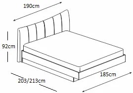 Κρεβάτι ξύλινο με δερμάτινη/ύφασμα MOKA 180x190 DIOMMI 45-123