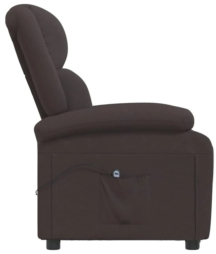 vidaXL Πολυθρόνα Ανακλινόμενη Ηλεκτρική Σκούρο Καφέ Υφασμάτινη