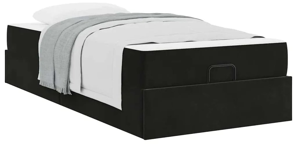 vidaXL Σκελετός Κρεβατιού με στρώμα Μαύρο 90 x 190 cm Βελούδο