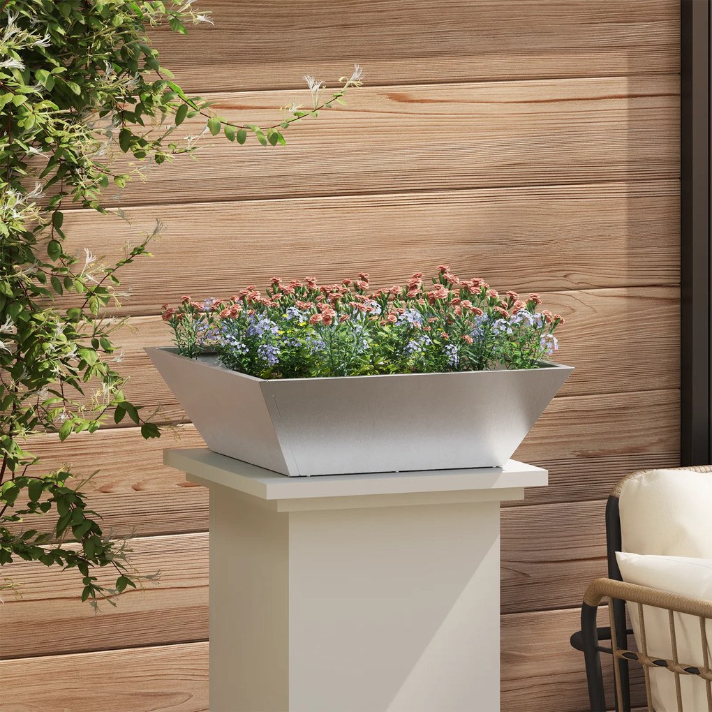 vidaXL Γλάστρα Σαλάτας 50x50x15 cm από Ανοξείδωτο Χάλυβα