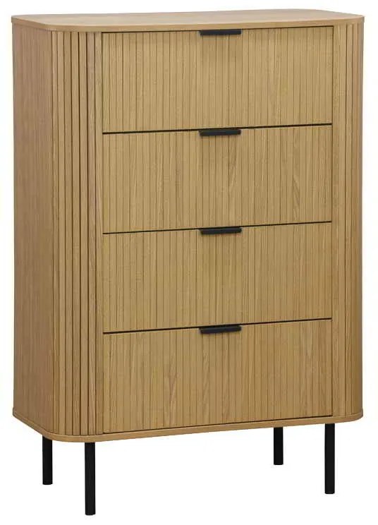 Συρταριέρα Scandi pakoworld με 4 συρτάρια φυσικό 79x46x115εκ