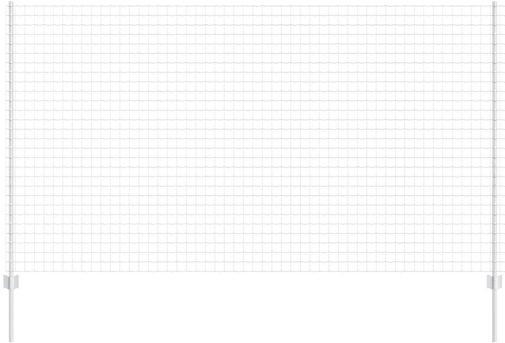 Τείχος και Πόστ Ασημί 1,4 x 10 m Ατσάλι