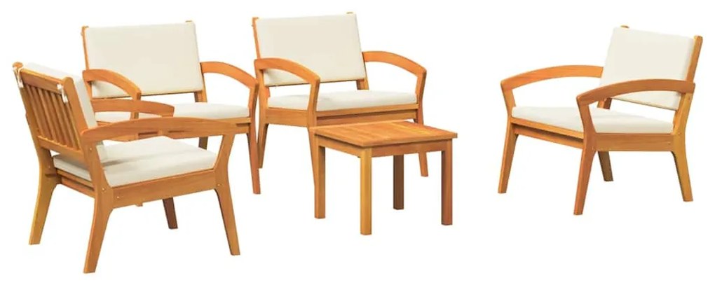 vidaXL Σετ μπιστρό 5 pcs Καφέ 45 x 45 x 38 εκ. Μασίφ ξύλο ακακίας