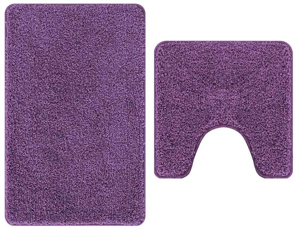 vidaXL Σετ Μάτ Μπάνιου Αντιολισθητικό 2 pcs Μοβ PP
