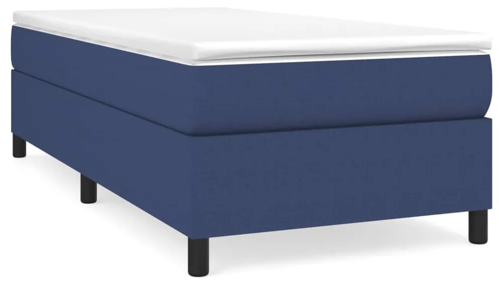 vidaXL Κρεβάτι Boxspring με Στρώμα Μπλε 100 x 200 εκ. Υφασμάτινο