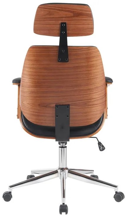 Καρέκλα γραφείου διευθυντή Fetseno μαύρο pu-βάση χρωμίου 53x56x113.5-123.5εκ 53x56x123.5 εκ.