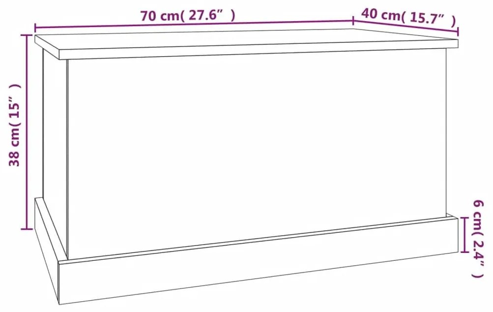 Κουτί Αποθήκευσης Καπνιστή Δρυς 70x40x38 εκ. Επεξεργασμένο Ξύλο - Καφέ