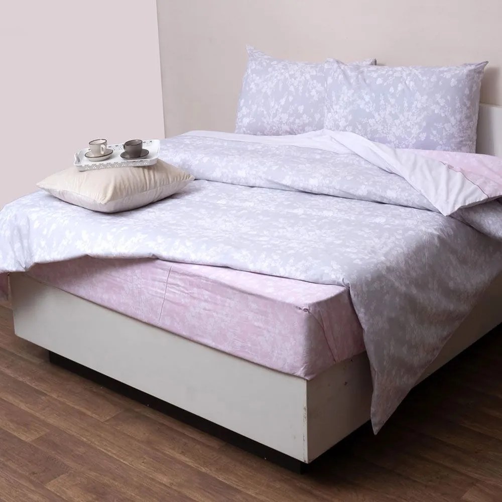 Κουβερλί Αλίκη (Σετ 3τμχ) Pink Viopros Υπέρδιπλο 220x240cm 100% Βαμβάκι