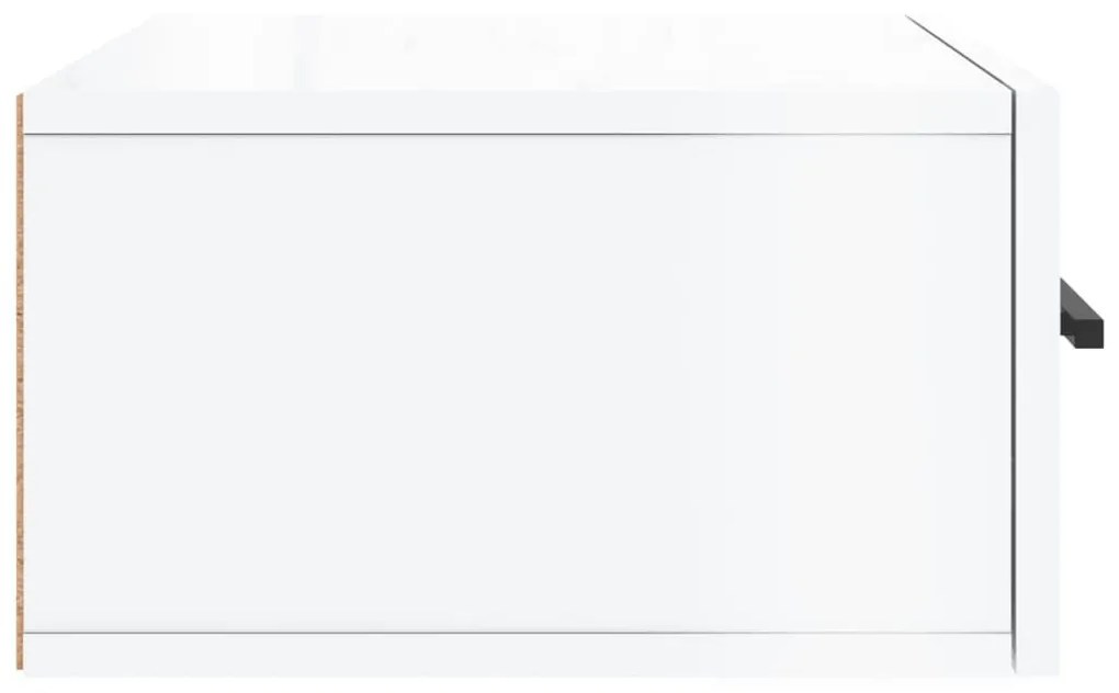 Κομοδίνα Επιτοίχια 2 τεμ. Γυαλιστερό Λευκό 35 x 35 x 20 εκ. - Λευκό