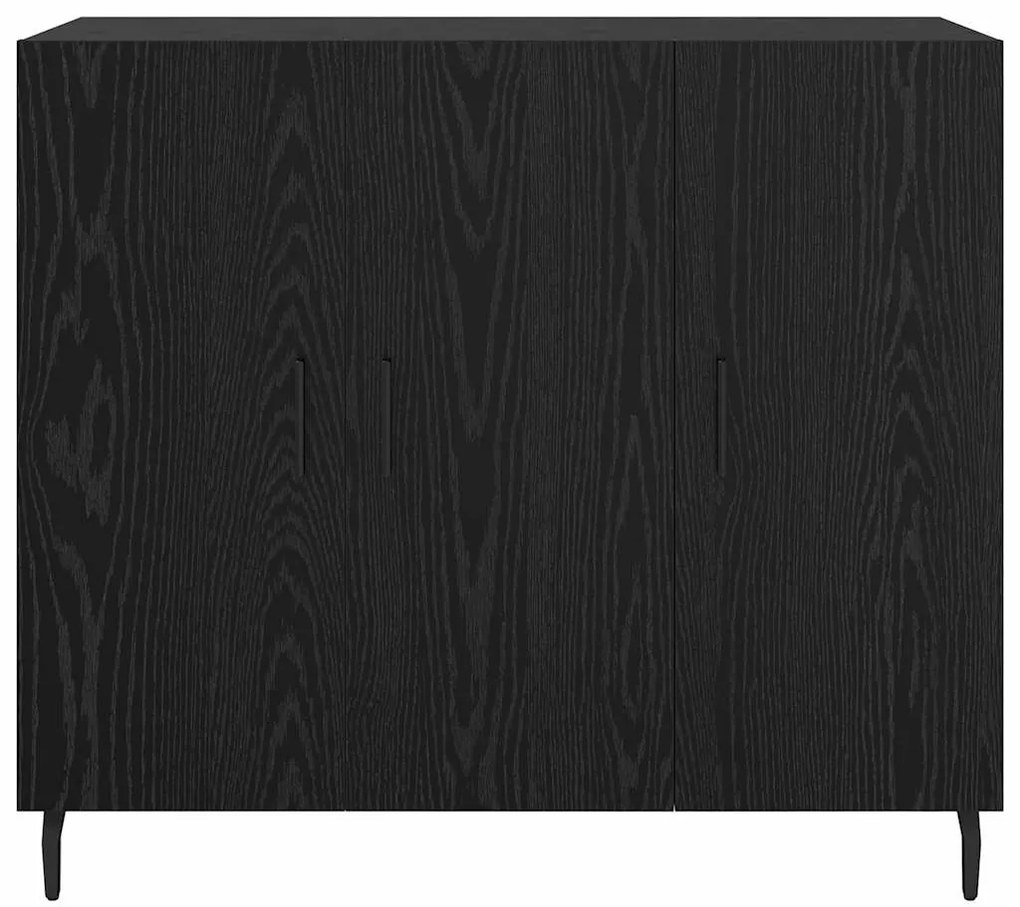 vidaXL Πλαϊνό γραφείο Μαύρη Οξυά 90 x 34 x 80 εκ. Επεξεργασμένο ξύλο