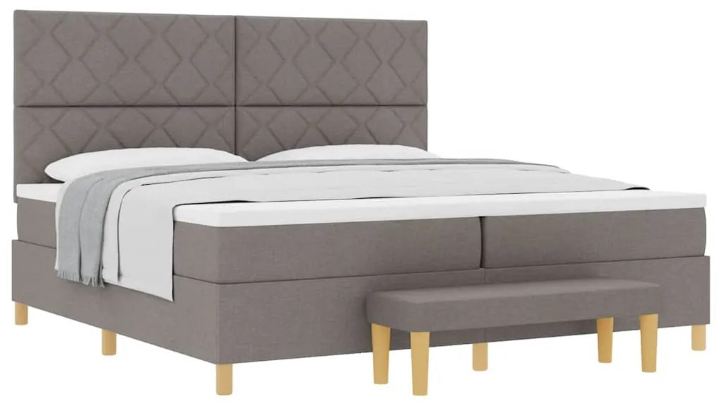 vidaXL Κρεβάτι με ελατήρια με στρώμα Taupe 200 x 200 cm ύφασμα