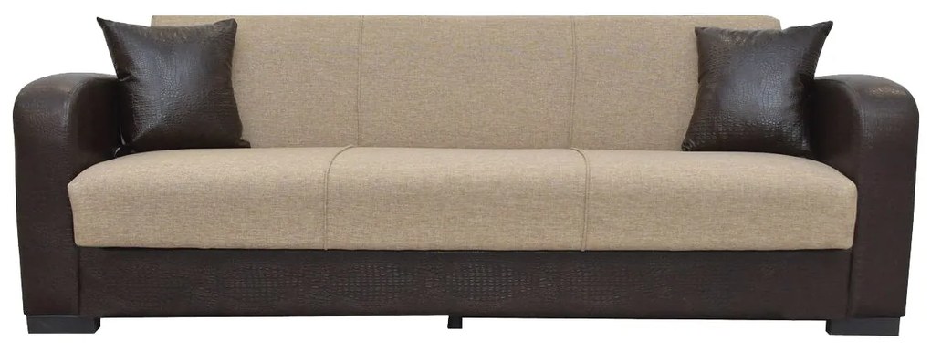 Καναπές Κρεβάτι Τριθέσιος MARTINI Καφέ PU 225x87x90cm