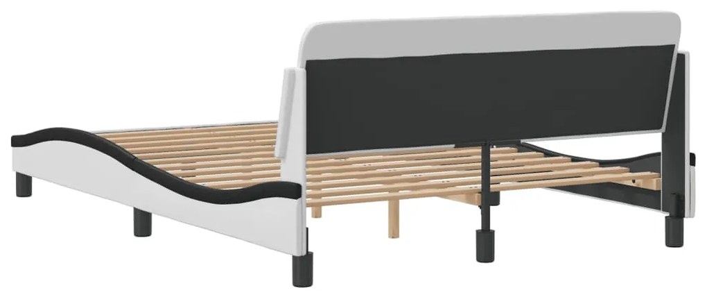 vidaXL Πλαίσιο Κρεβατιού Dover Λευκό/Μαύρο 120x200εκ Συνθ. Δέρμα