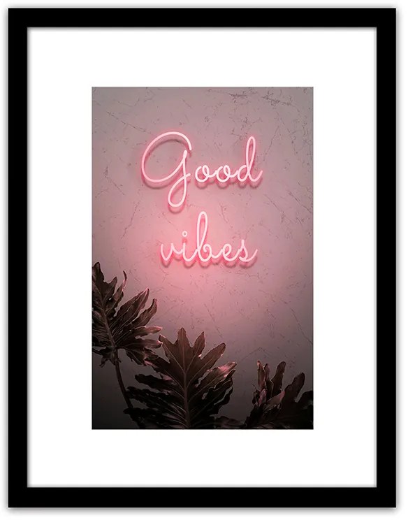 Πίνακας Σε Κορνίζα ArteLibre Πλαστικό &#039;Good Vibes&#039; 35x45x1.8cm