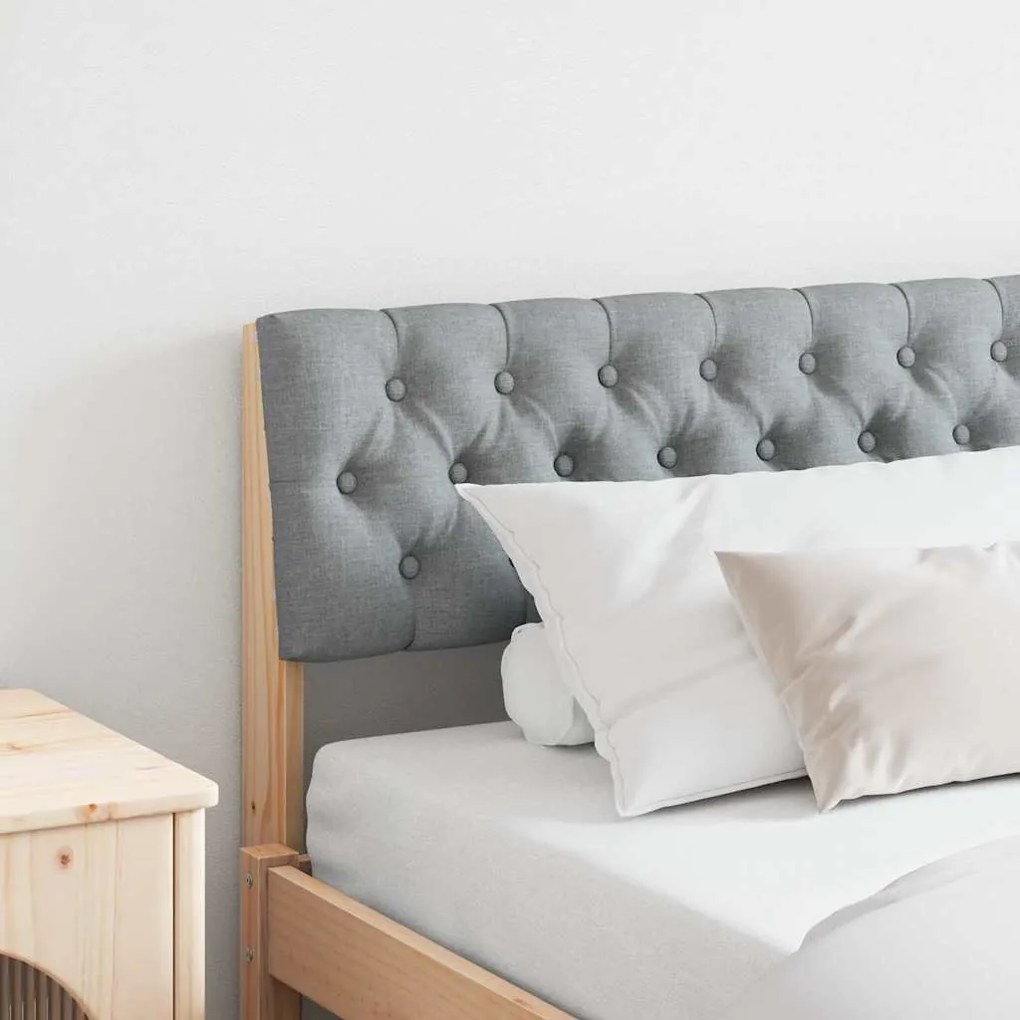 vidaXL Ταπετσαρισμένο κεφαλάρι Ανοιχτό γκρι 180 cm