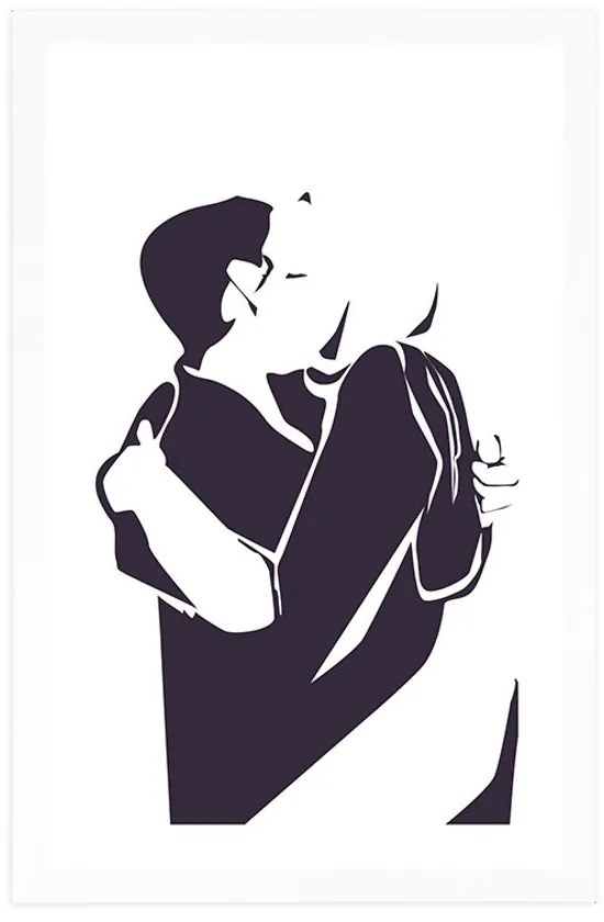Αφίσα με πασπαρτού Ειλικρινής αγάπη - 40x60 black
