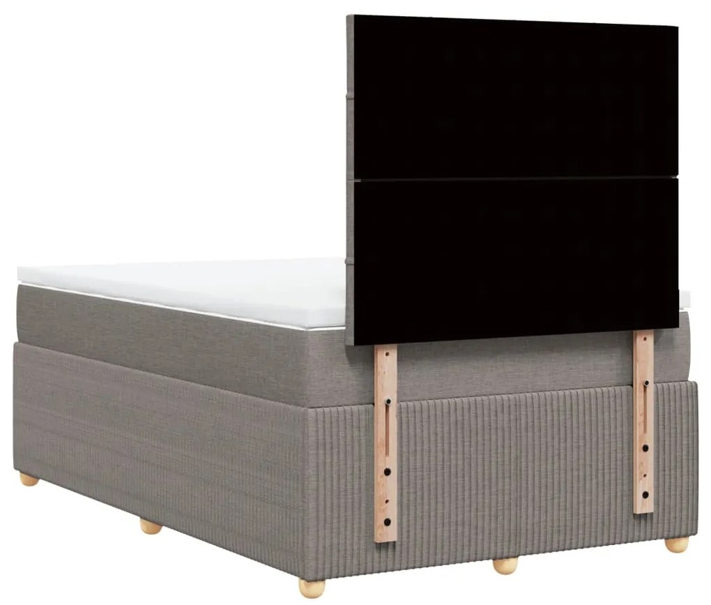vidaXL Κρεβάτι Boxspring με Στρώμα Taupe 120x200 εκ. Υφασμάτινο