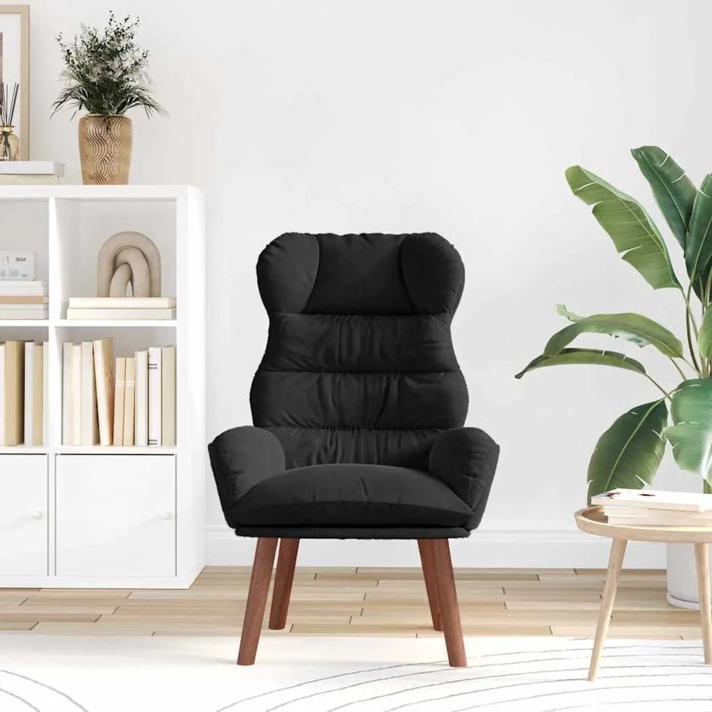 vidaXL Χαλαρωτική Πολυθρόνα Μαύρο 69 x 74 x 93 εκ. Βελούδο