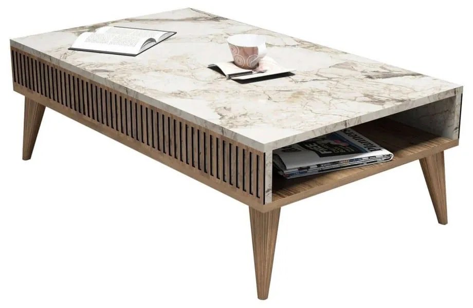 Τραπέζι Σαλονιού HM9505.03 105x60x34,6cm Walnut-White Μελαμίνη