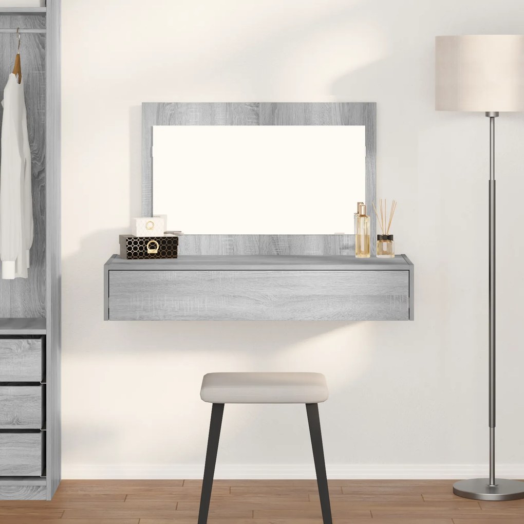 vidaXL Ορθογώνιο Dressing Table Γκρι Sonoma 100x40x70 εκ