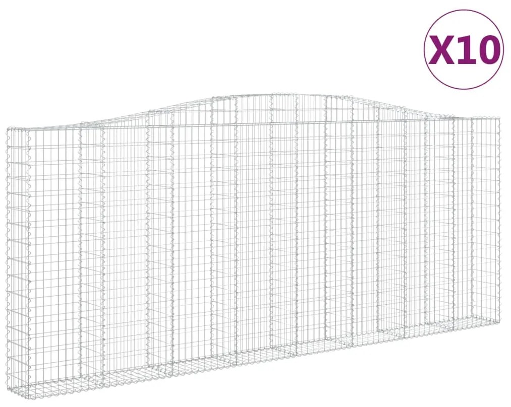 vidaXL Συρματοκιβώτια Τοξωτά 10 τεμ. 400x30x160/180 εκ. Γαλβαν. Ατσάλι