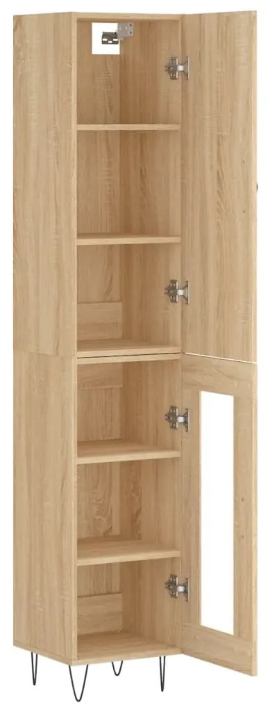 vidaXL Μπουφές Sonoma δρυς 34,5 x 34 x 180 εκ. από Επεξεργασμένο Ξύλο