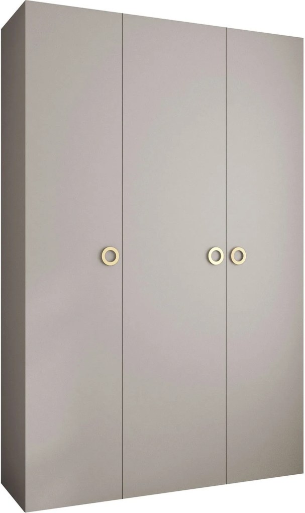 Ντουλάπα Como I 160 Τρίφυλλη-Cashmere - Χρυσό