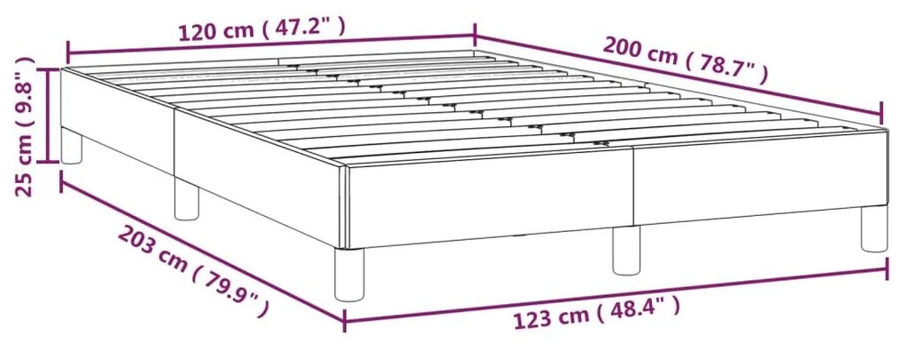 Σκελετός Κρεβατιού Χωρίς Στρώμα Μαύρο 120x200 εκ. Υφασμάτινο - Μαύρο