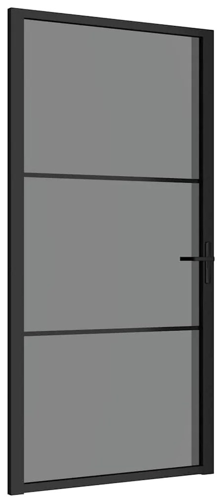 vidaXL Εσωτερική Πόρτα 102,5x201,5 εκ. Μαύρο ESG Γυαλί και Αλουμίνιο