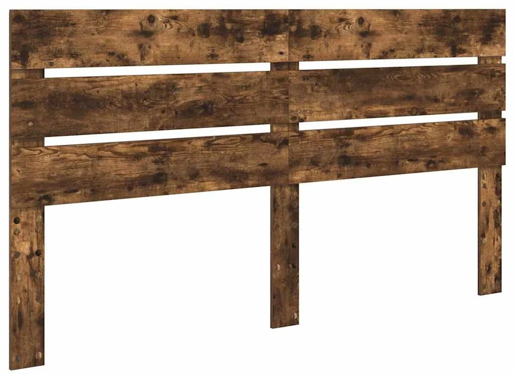 vidaXL Κεφαλάρι με κεφαλάρι Καπνιστό Δρύς 200 cm Επεξεργασμένο ξύλο