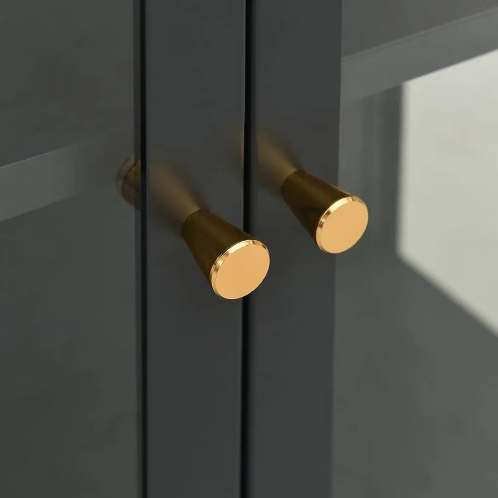 vidaXL Μπουφές Ανθρακί 75 x 35 x 105 εκ. από Ατσάλι και Γυαλί