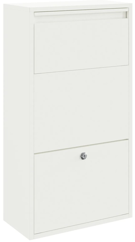 vidaXL Γραμματοκιβώτιο για Πακέτα Λευκό 44x22x82 εκ. Χάλυβας