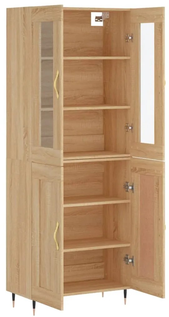 vidaXL Ντουλάπι Sonoma δρυς 69,5 x 34 x 180 εκ. από Επεξεργασμένο Ξύλο