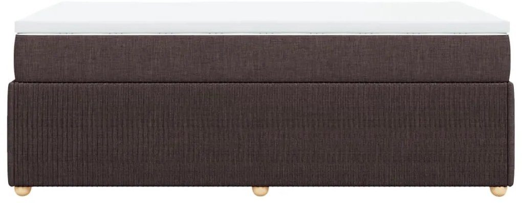 vidaXL Κρεβάτι Boxspring με Στρώμα Σκούρο Καφέ 100x200 εκ. Υφασμάτινο