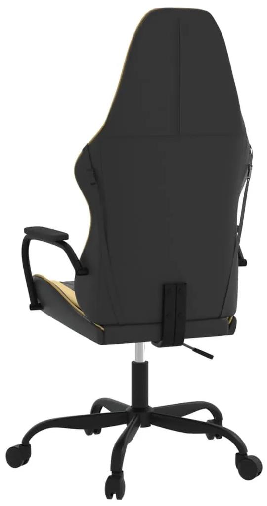Καρέκλα Gaming Μασάζ Μαύρο/Χρυσό από Συνθετικό Δέρμα - Μαύρο
