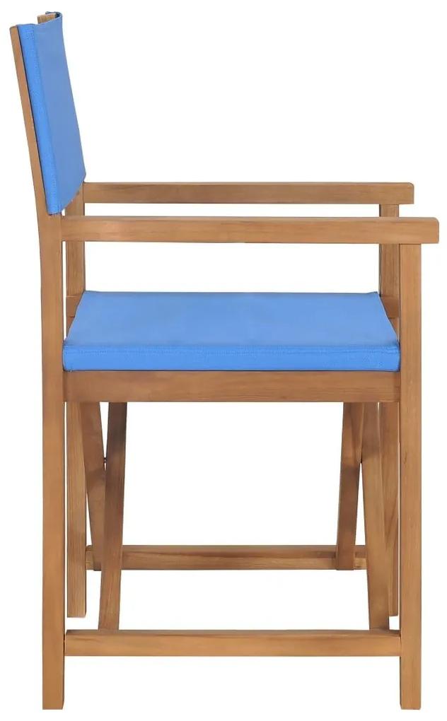Καρέκλες Σκηνοθέτη 2 τεμ. Μπλε από Μασίφ Ξύλο Teak - Μπλε