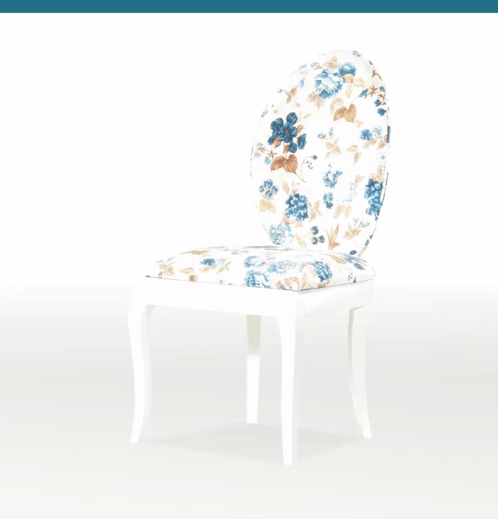 Ξύλινη καρέκλα Florence πολύχρωμη-floral 93,5x46,5x46x43cm, FAN1234