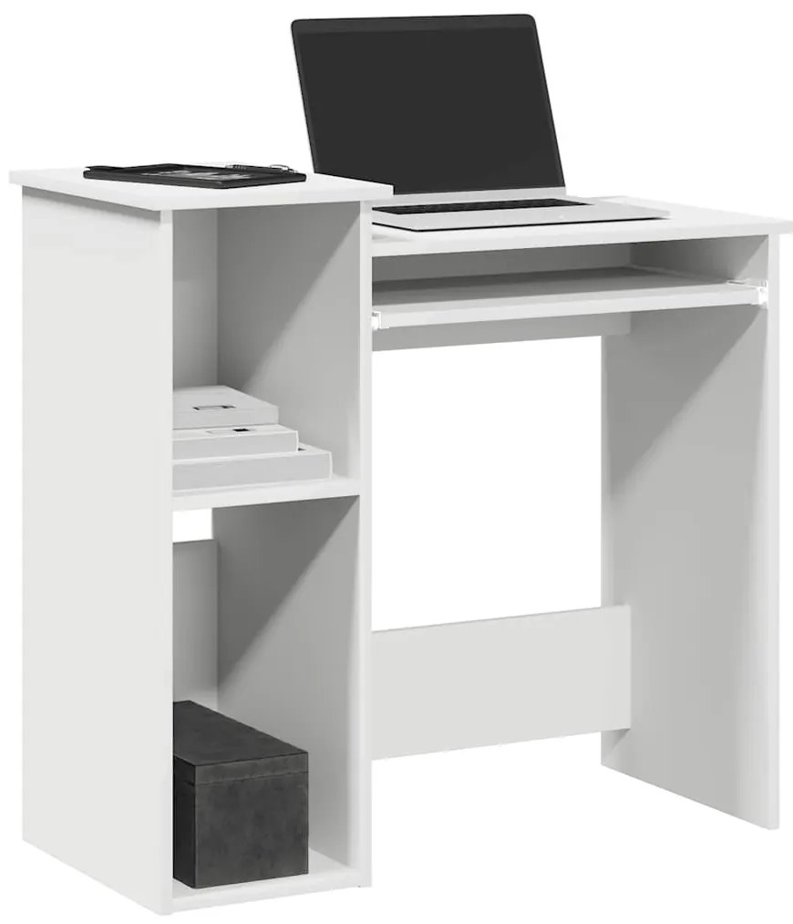 vidaXL Γραφείο με ράφια Λευκό 84x40x78 cm Κατασκευασμένο ξύλο