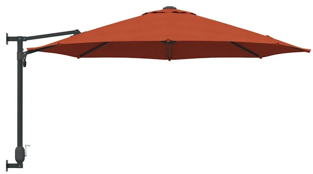 vidaXL Ομπρέλα Κήπου Κόκκινο και Μαύρο 248 x 248 x 148 εκ