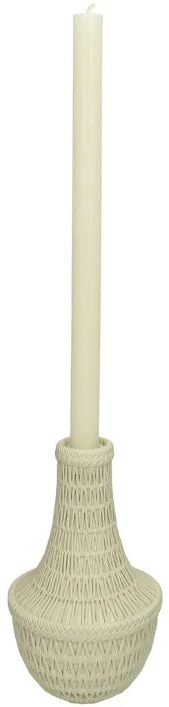 Κηροπήγιο ArteLibre Χάντρες Μπεζ Polyresin 12.5x12.5x15.4cm