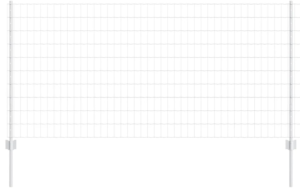 Τείχος και Πόστ Ασημί 1 x 10 m Ατσάλι