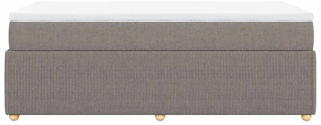 vidaXL Κρεβάτι Boxspring με Στρώμα Taupe 90x190 εκ.Υφασμάτινο