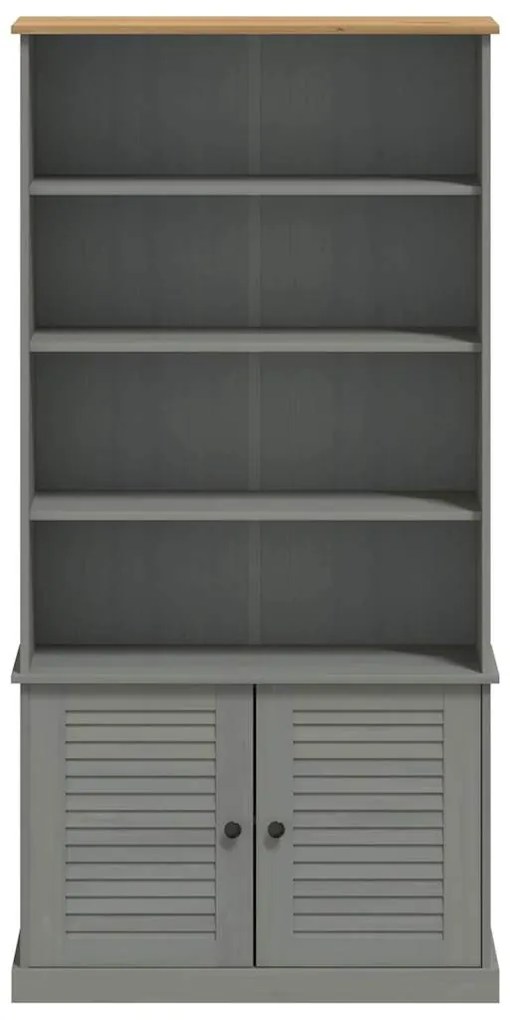 vidaXL Βιβλιοθήκη VIGO Γκρι 85 x 35 x 170 εκ. από Μασίφ Ξύλο Πεύκου