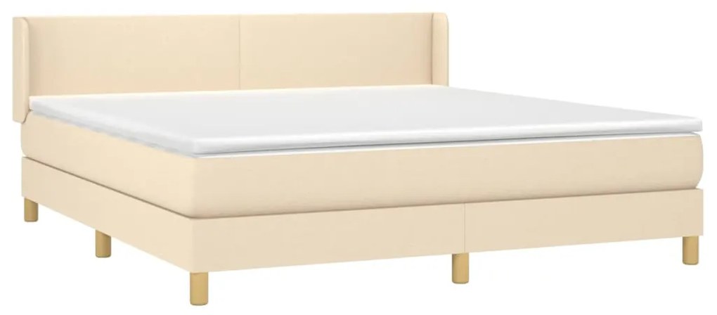 ΚΡΕΒΑΤΙ BOXSPRING ΜΕ ΣΤΡΩΜΑ ΚΡΕΜ 160X200 ΕΚ. ΥΦΑΣΜΑΤΙΝΟ 3130126