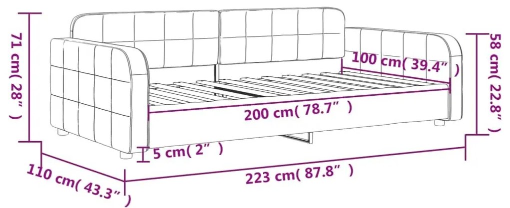 Καναπές Κρεβάτι Μπλε 100 x 200 εκ. Βελούδινος - Μπλε