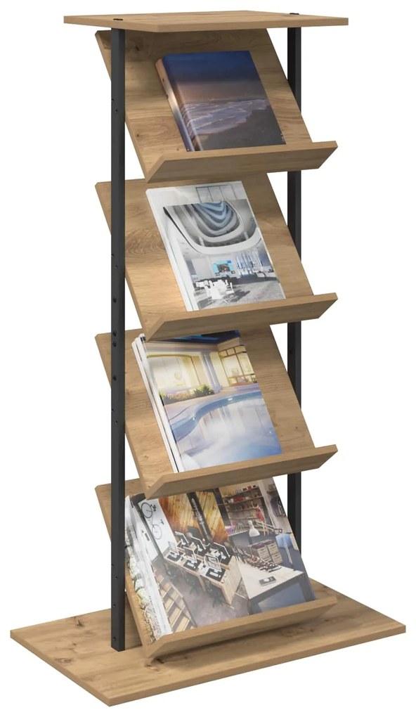 vidaXL Ράφι Περιοδικών με ράφι Artisan Oak 68 x 40 x 123.5 εκ.