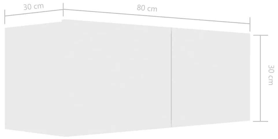 Έπιπλο Τηλεόρασης Λευκό 80 x 30 x 30 εκ. από Επεξ. Ξύλο - Λευκό