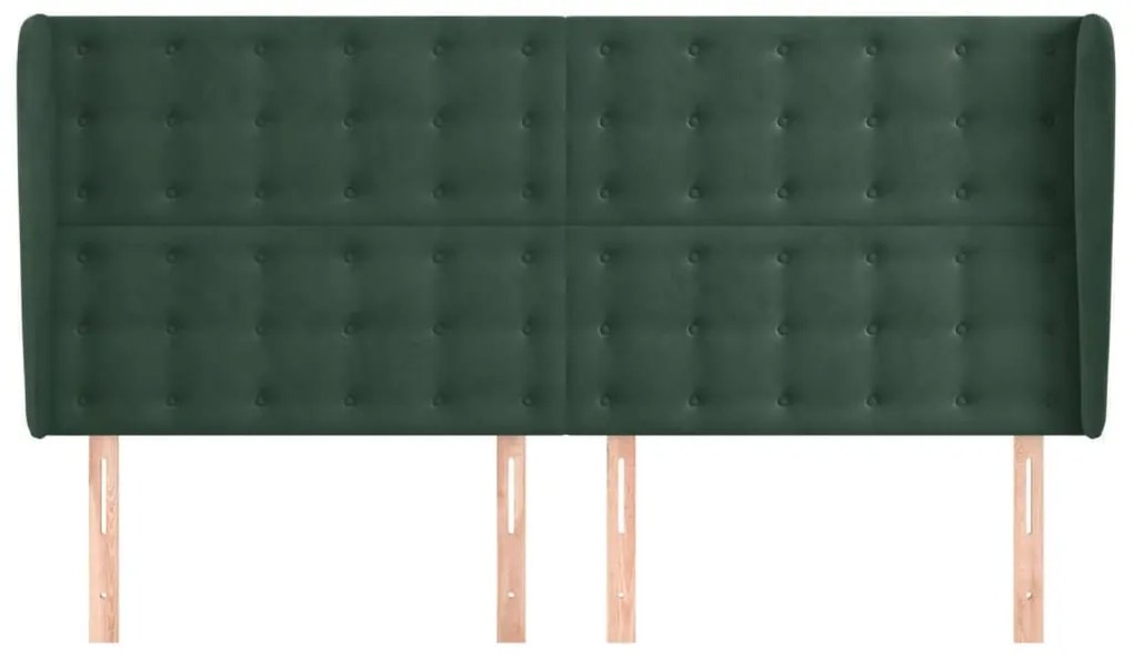 vidaXL Κεφαλάρι με Πτερύγια Πράσινο 183x23x118/128 εκ. Βελούδινο