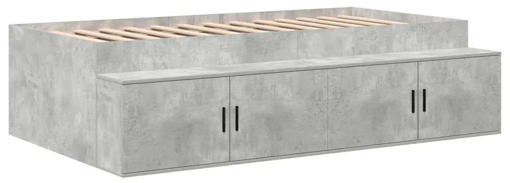 vidaXL Σκελετός Κρεβατιού με συρτάρι Σκυρόδεμα Γκρι 90 x 200 cm