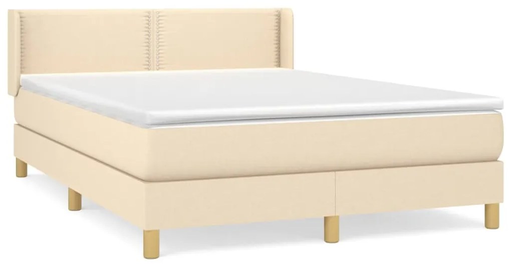 ΚΡΕΒΑΤΙ BOXSPRING ΜΕ ΣΤΡΩΜΑ ΚΡΕΜ 140X200 ΕΚ. ΥΦΑΣΜΑΤΙΝΟ 3130198